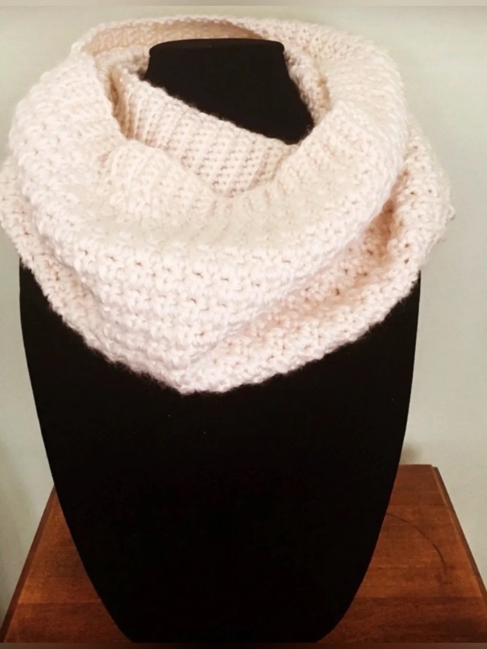 Cozy Cream Crochet Infinity Scarf/Cowl